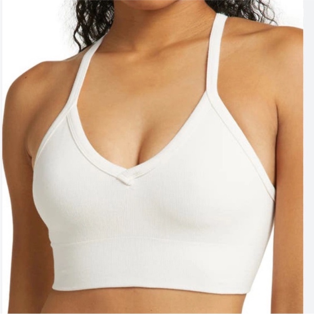 ALO Yoga seamless low back bra white Medium